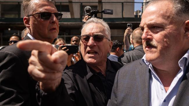 Actor Robert De Niro departs after speaking to the media in front of Manhattan Criminal Court. Picture: Yuki Iwamura/Bloomberg via Getty Images