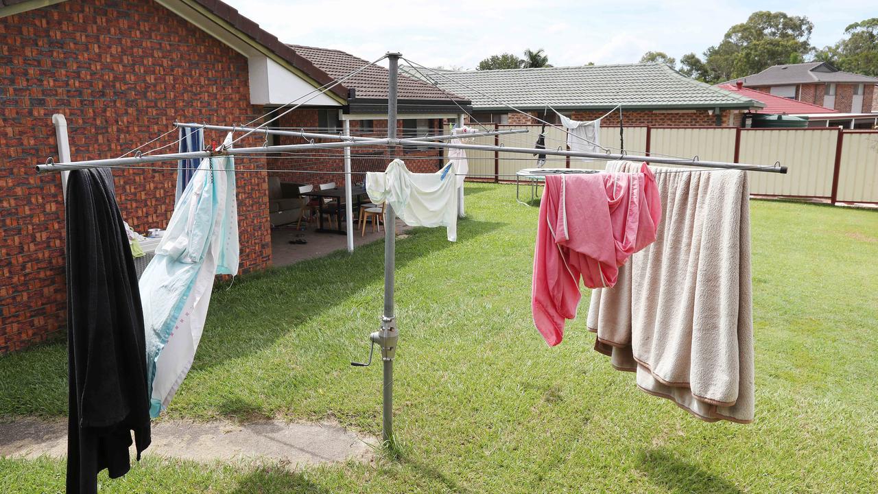 Neighbours said the same clothes had been left on the clothesline for months at Rowan’s home. Photographer: Liam Kidston