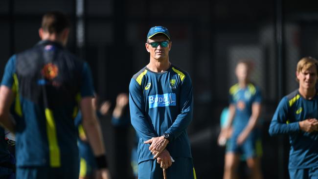 Australia cricket team batting coach Graeme Hick during training ahead of the International matches between Australia and India at the Gabba. Picture: AAP Image