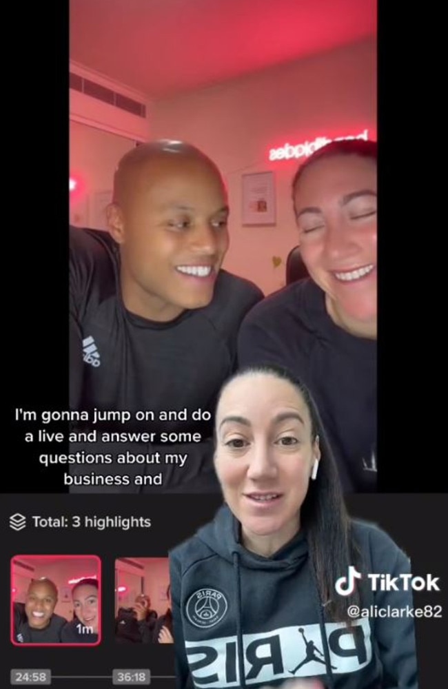 The online abuse happened during a live Q&amp;A with her husband on TikTok. Picture: Supplied/Ali Clarke