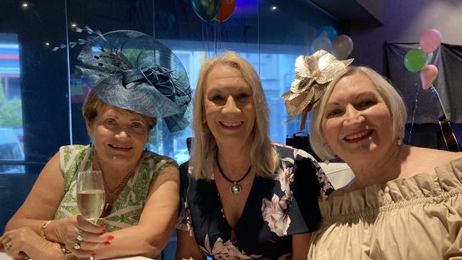 Deslea Knox, Debbie Vink and Lyndel Slatter at the Gympie RSL Melbourne Cup luncheon November 1, 2022