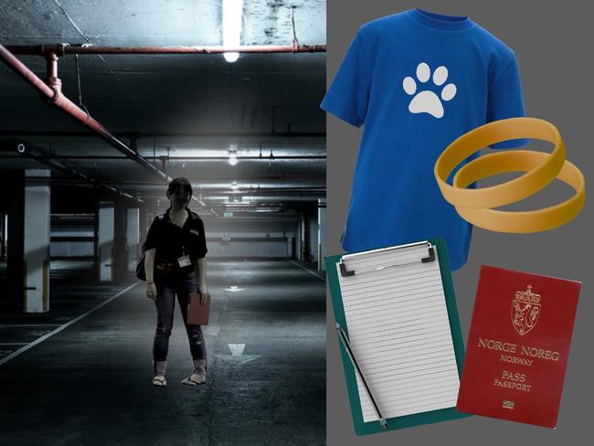 A Norwegian passport, clipboard, charity tshirt and superfluous wristbands are a nice touch with this costume.