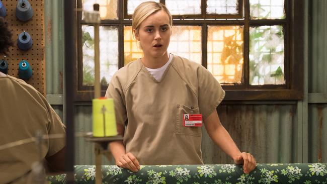 Far from glamorous ... Taylor Schilling as Piper Chapman in the new season of Orange Is The New Black. Picture: Netflix