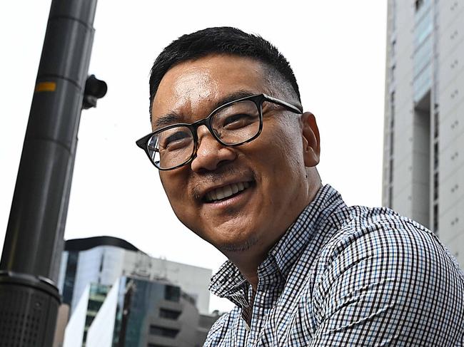 14/10/2024 : William Chen, in front of 108 Albert st where he owns an investment unit, Brisbane.  Chen is an IT Worker who owns two investment properties and is working on getting a third. pic: Lyndon Mechielsen/Courier Mail