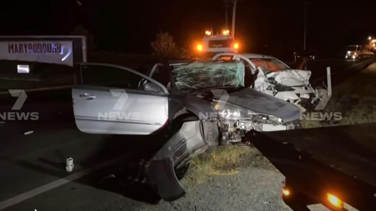 The accident near Maryborough claimed the life of three people and left another critically injured in hospital. Picture: 7 News