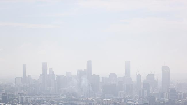 Fog across Brisbane on Australia Day. Picture: Tara Croser.