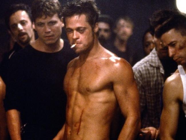 Actor Brad Pitt in a scene from film Fight Club.