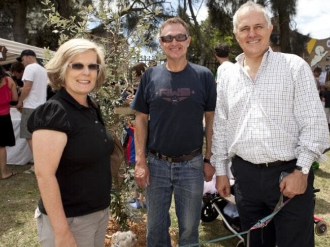 Mr Jones with former Prime Minister Malcolm Turnbull and his wife Lucy. Picture: Supplied.