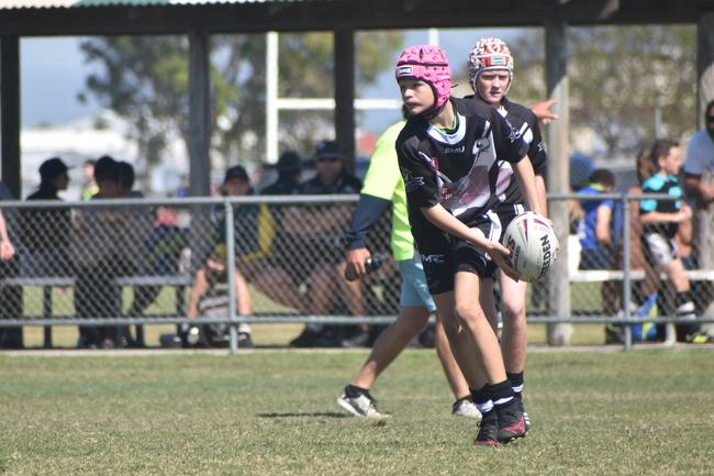 Brayden Wienert in the Magpies Black v Mackay Magpies clash in the RLMD U13s final in Mackay, August 14, 2021. Picture: Matthew Forrest