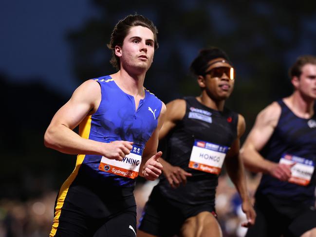 Rohan Browning competes in the Mens 100m Final during the 2024 Sydney Track Classic at ES Marks Athletic Field on March 23, 2024 in Sydney, Australia. (Photo by Cameron Spencer/Getty Images)