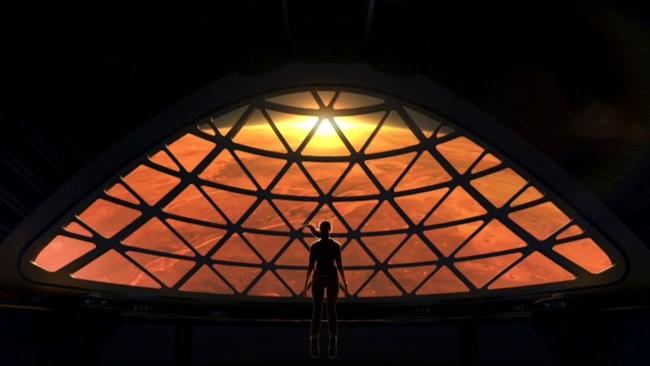 ‘That’s what we want,’ Musk said when this picture appeared on the big screen behind him during the speech.