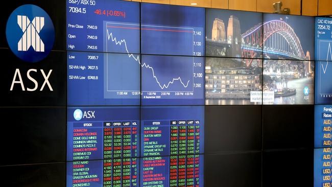 SYDNEY, AUSTRALIA - NewsWire Photos SEPTEMBER 6, 2023: screens at the Australian Stock exchange (ASX) Sydney CBD.Picture: NCA NewsWire / Damian Shaw