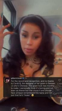 Cardi B defends her controversial red carpet comments