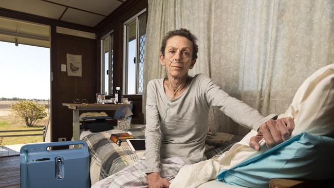 Kylie Kilroy at home after being kicked out of a privately run aged care home, Friday, August 28, 2020. Picture: Kevin Farmer