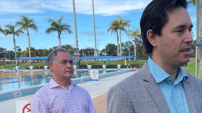 Fraser Coast Mayor George Seymour at the announcement for the $3.5m redevelopment of the Hervey Bay Aquatic Centre.