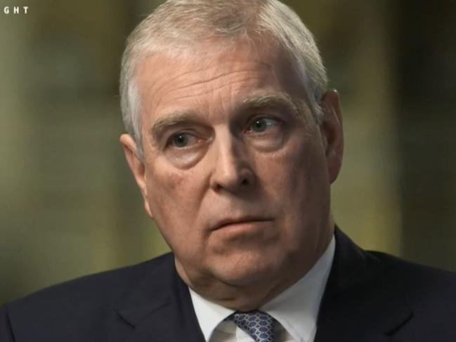 Screen grab from BBS TV. BBC Newsnight's Emily Maitlis interviews Prince Andrew, The Duke of York over his friendship with Jeffrey Epstein. Answering questions about his links to Epstein for the first time, Prince Andrew said his stay was not "becoming of a member of the Royal Family". The Duke of York also said he "let the side down" by staying at his home. Source: BBC