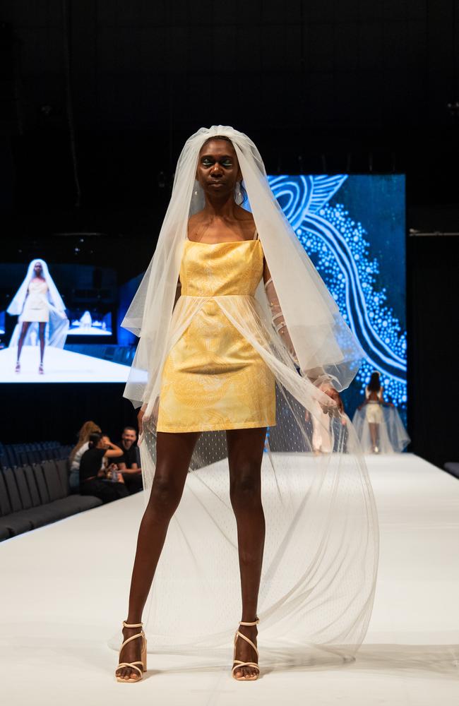 2024 Country to Couture at the Darwin Convention Centre showcases hand-designed First Nations fashion. Picture: Pema Tamang Pakhrin