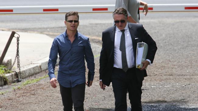 John Nikolic’s brother, disgraced jockey Danny Nikolic, arrives at Suva High Court with Murakami, Suva, Fiji. Picture: Gary Ramage