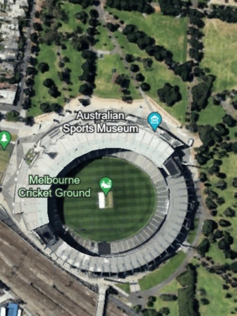 The MCG is surrounded by parklands on three sides.