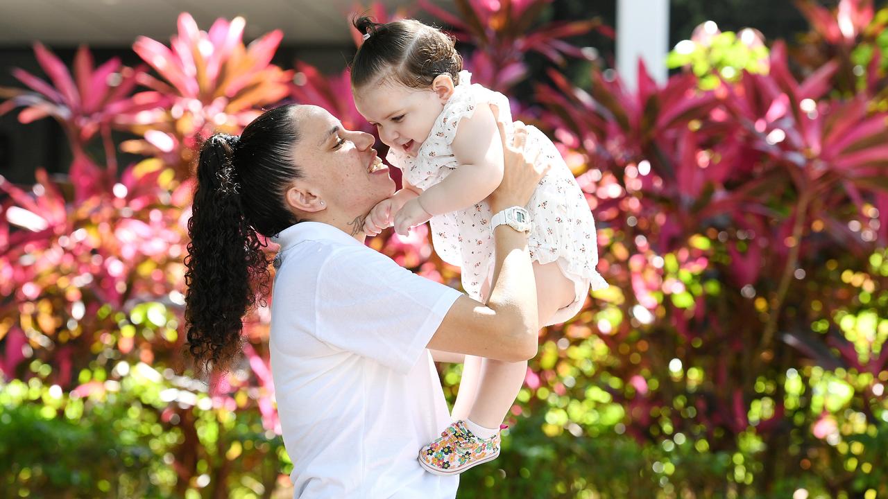 Single mother, Amy Hopkins, pictured with her daughter Khalisa, 10 months, is supported by Rent Connect into the private rental market. Picture: Shae Beplate.