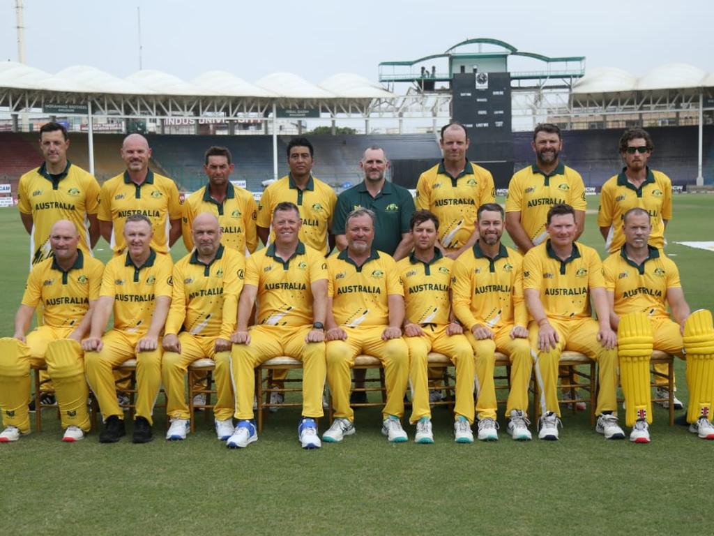 The Australian Over 40s Global Cup side pictured in Karachi. Picture: Supplied.