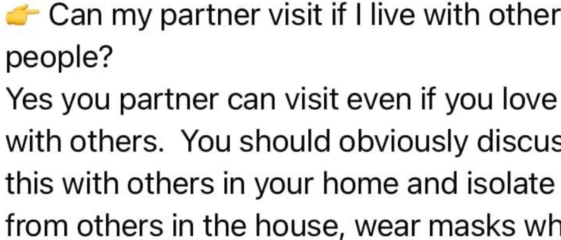 Ms Hornery accidentally wrote it was OK to have your partner visit if you ‘love’ with others. Picture: Facebook