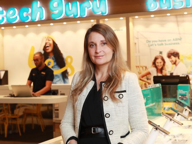 Optus chief executive officer Kelly Bayer Rosmarin has said she is “devastated” by the cyberattack. Picture: John Feder/The Australian.