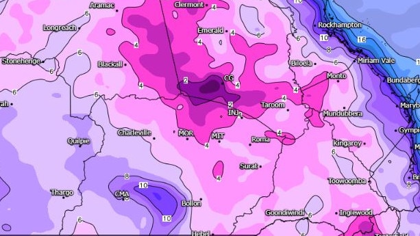 A brutal cold snap is gripping southern Queensland, with temperatures dropping to near freezing. Picture: weatherwatch.net.au