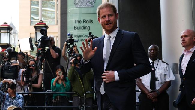 Prince Harry leaves the Royal Courts of Justice after giving evidence. Picture: AFP.