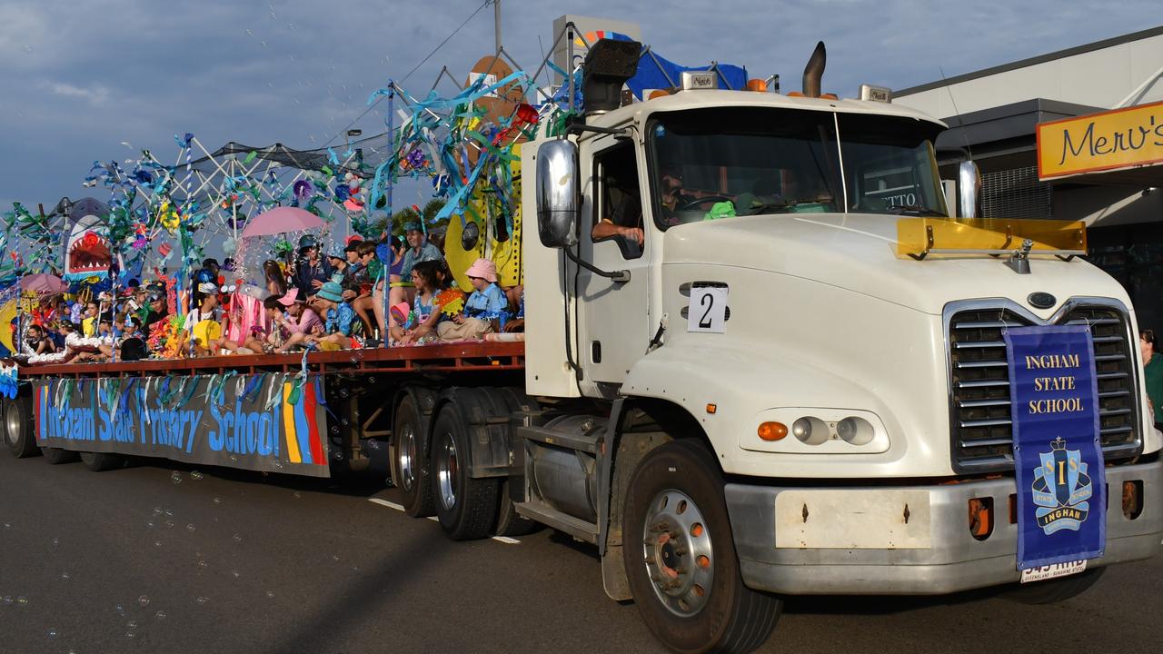 Ingham State Primary School. Photographs from the Maraka Festival Street Parade around the Ingham central business district on Saturday. In an ‘Under the Sea’-themed celebration of all things Hinchinbrook, school students, community organisations, emergency responders and contestants vying for the prized Queen and Princess titles paraded around Rotary Park in the centre of the town. Picture: Cameron Bates