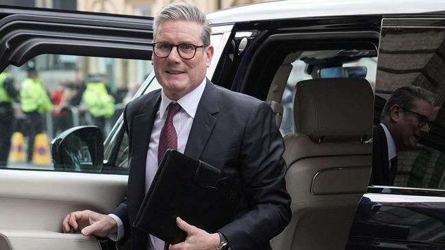 Keir Starmer arrives to attend the second live TV debate. Picture: AFP.