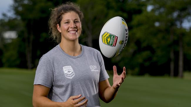 Jillaroos forward Chelsea Lenarduzzi has benefited from tracking her menstrual cycle and knows now how it can affect her performance. Picture: Jerad Williams