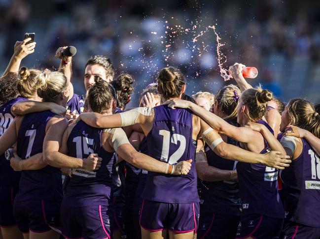 Party time for the Dockers. Picture: AAP Images