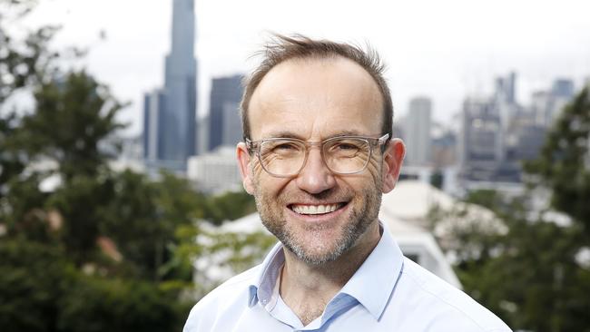 Adam Bandt‘s solution to the problems in the NEM is to hasten the rollout of renewables. Picture: Josh Honing