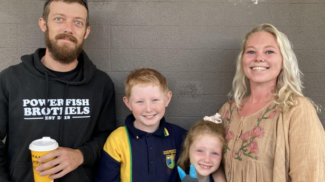 Wade Newman, Travis Neilsen, Bailee Neilsen, and Abbie Morgan at the Gympie Anzac Day 2023 march and ceremonies.