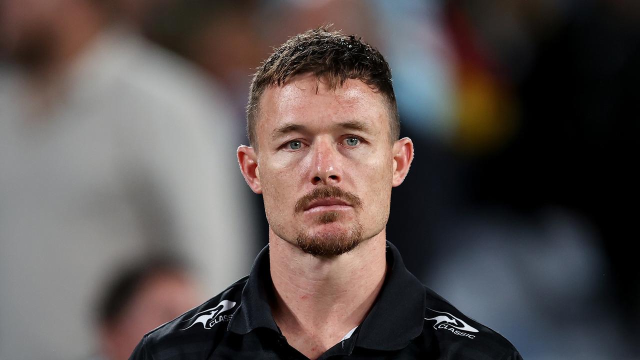 SYDNEY, AUSTRALIA - APRIL 13: Damien Cook of the Rabbitohs looks on at full-time during the round six NRL match between South Sydney Rabbitohs and Cronulla Sharks at Accor Stadium, on April 13, 2024, in Sydney, Australia. (Photo by Brendon Thorne/Getty Images)