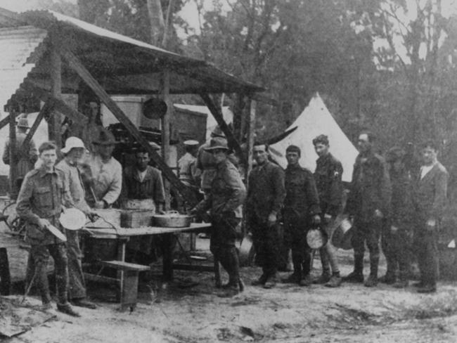 SUNTAS: Dinner time at Bruny Island Quarantine Station, circa 1919. More than 9000 returning soldiers spent a week of their lives after World War 1 to check that they had notbrought back the dreaded Spanish Flu from Europe.