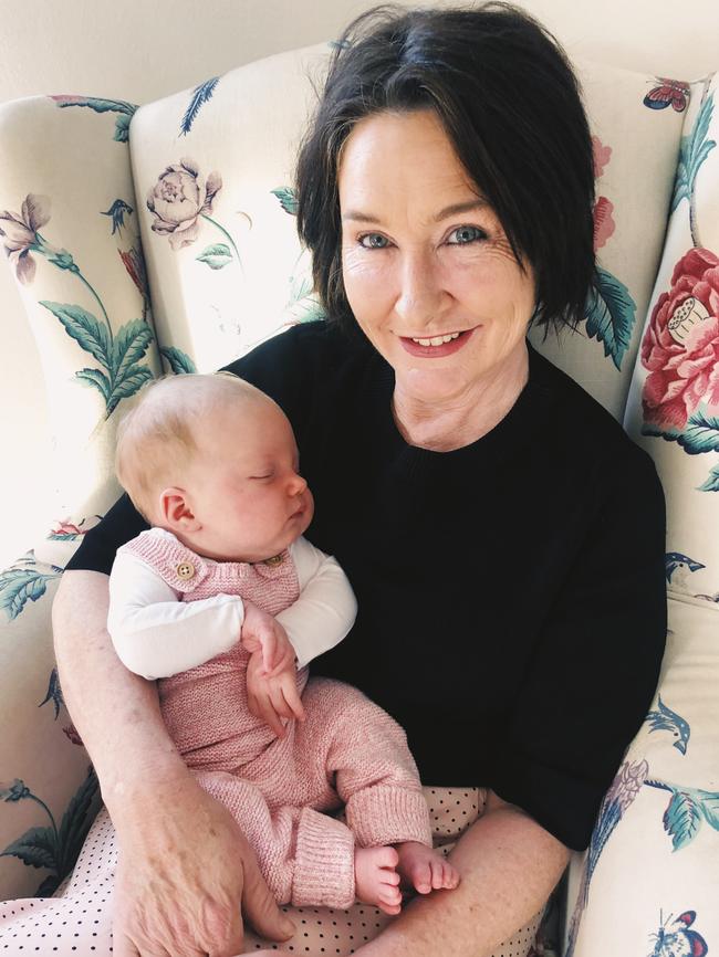 Fiona O’Loughlin with her first grandchild, Una Mary Dunne.