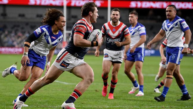 Angus Crichton is finding career-best form with the Roosters. Picture: AAP/Dan Himbrechts