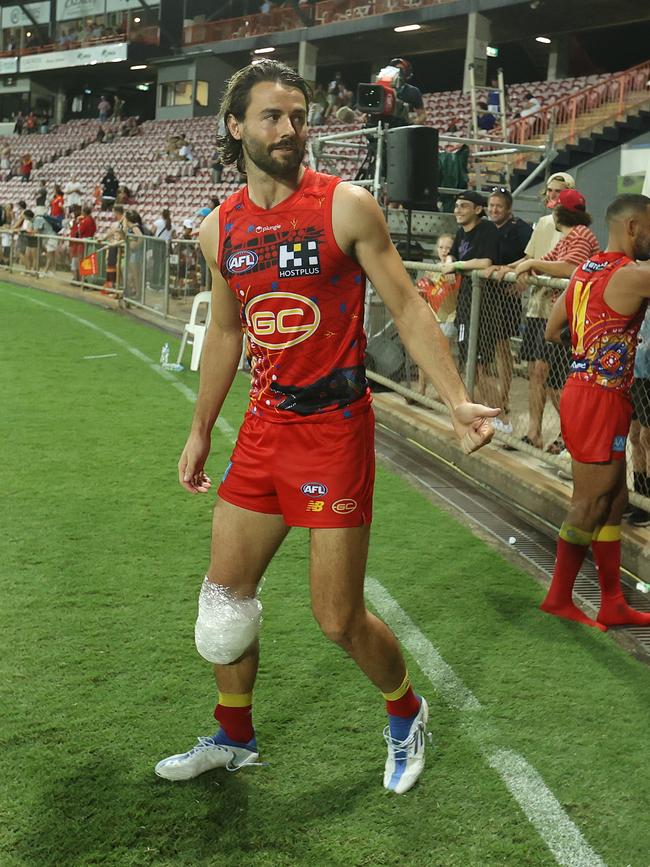 Lachie Weller after the match against North Melbourne. Picture: Robert Cianflone/Getty Images