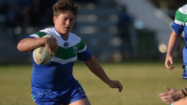 Jackson Warde, in action for The Cathedral College, impressed on the wing in the Capras’ Mal Meninga Cup trial against the Mackay Cutters.