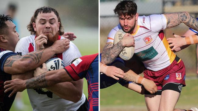 (L-R) Former NRL talents Nathan Davis and Curtis Scott are just some of the big names in Saturday’s blockbuster.