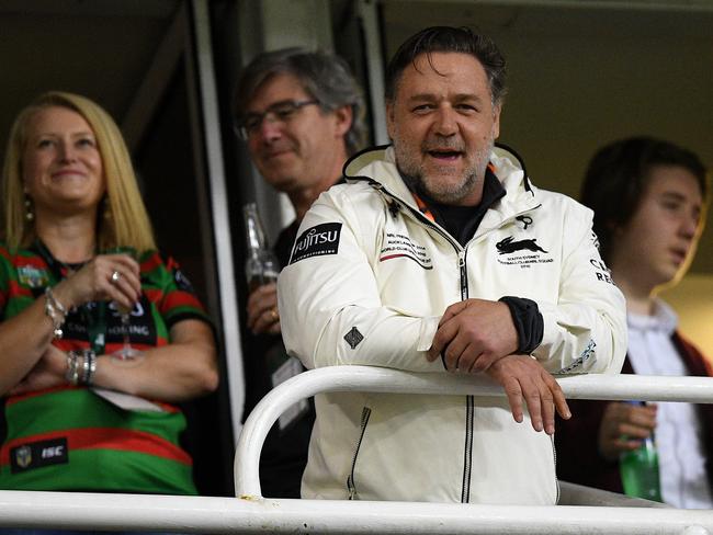 High profile backers like Russell Crowe could weigh in the Rabbitohs’ favour. Picture: AAP Image/Dan Himbrechts