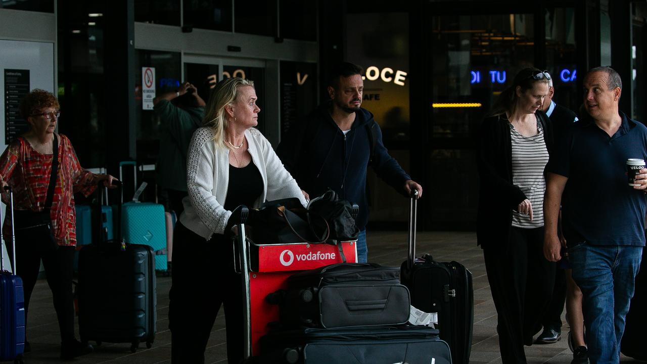 Passengers at Sydney airport as flights from Qantas, Jetstar and Virgin Australia have all been affected by the volcano. Picture: Gaye Gerard