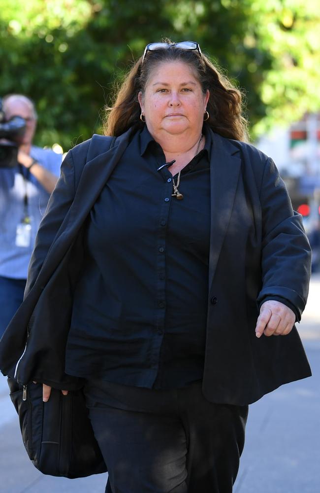 Detective Sergeant Virginia Gray leaves the Coroner's Court in Brisbane. Picture: NCA NewsWire / Dan Peled