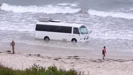 A bus has got bogged at Aldinga Beach