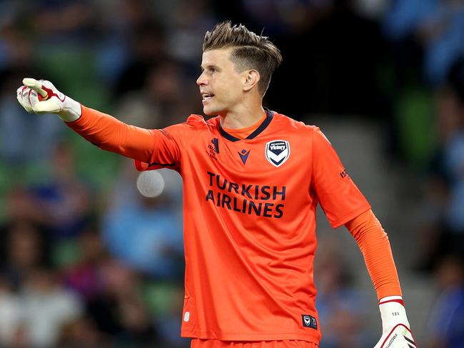 Mitch Langerak made his first Melbourne Victory appearance since returning from Japan. Photo: Jonathan DiMaggio/Getty Images.