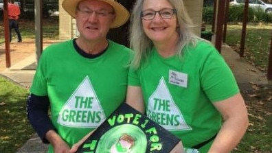 Graham King and Meg McGowan handing out for the Greens at the last federal election.