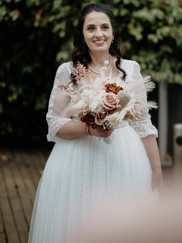 Anne Hearn on her wedding day. Picture: Andres &amp; Co