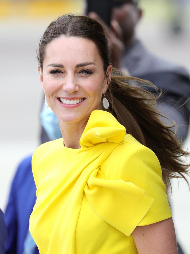 Kate during the official arrival at Norman Manley International Airport on March 22, 2022 in Kingston, Jamaica. Picture: Chris Jackson/Getty Images.